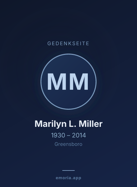Gedenkportrait von Marilyn L. Miller