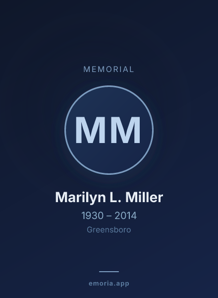 Memorial portrait of Marilyn L. Miller