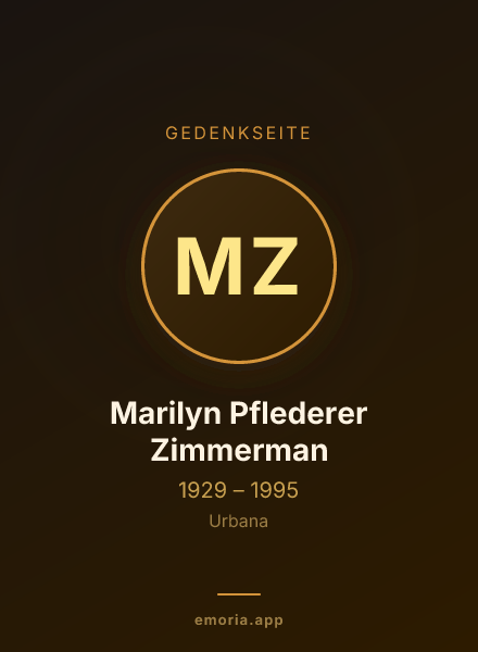 Gedenkportrait von Marilyn Pflederer Zimmerman
