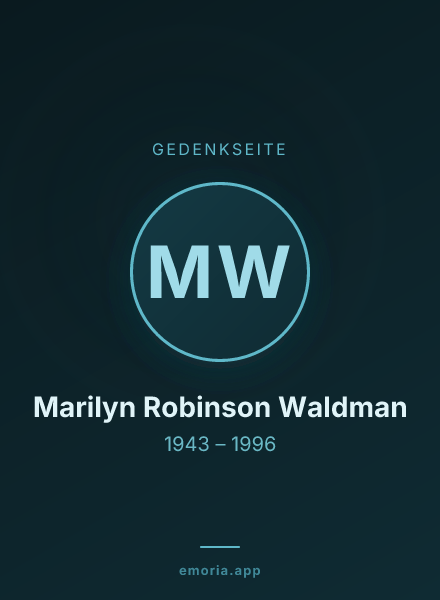 Gedenkportrait von Marilyn Robinson Waldman