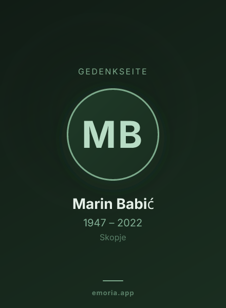 Gedenkportrait von Marin Babić