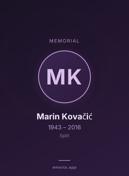 Memorial portrait of Marin Kovačić