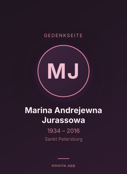 Gedenkportrait von Marina Andrejewna Jurassowa