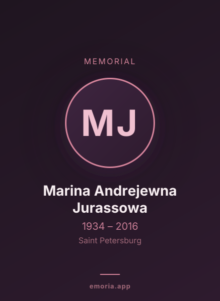 Memorial portrait of Marina Andrejewna Jurassowa