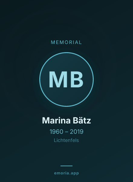 Memorial portrait of Marina Bätz