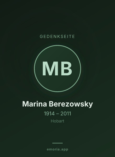 Gedenkportrait von Marina Berezowsky
