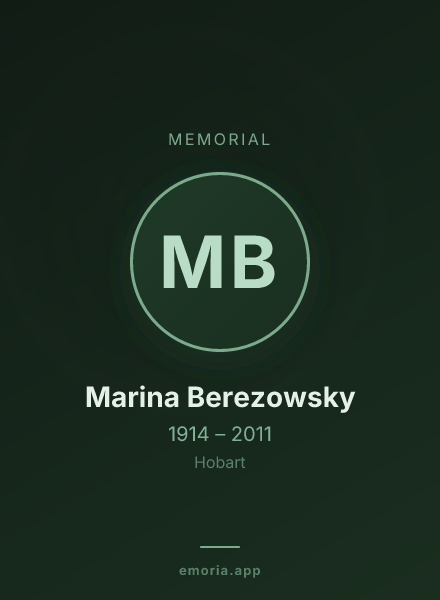 Memorial portrait of Marina Berezowsky