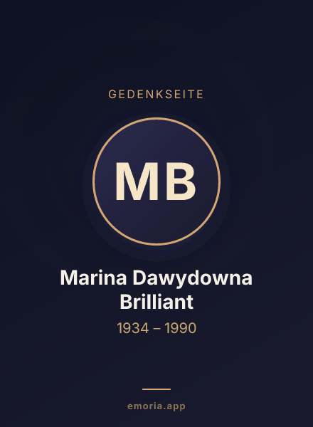 Gedenkportrait von Marina Dawydowna Brilliant