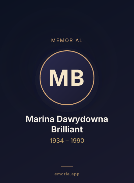 Memorial portrait of Marina Dawydowna Brilliant