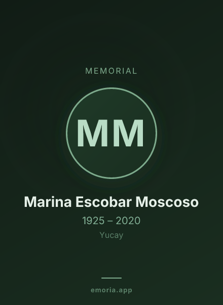 Memorial portrait of Marina Escobar Moscoso