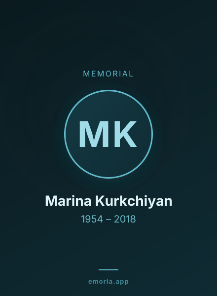 Memorial portrait of Marina Kurkchiyan