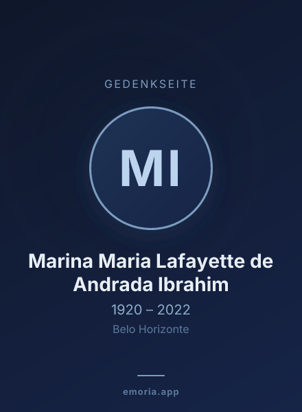 Gedenkportrait von Marina Maria Lafayette de Andrada Ibrahim