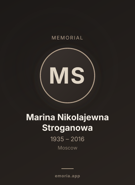 Memorial portrait of Marina Nikolajewna Stroganowa