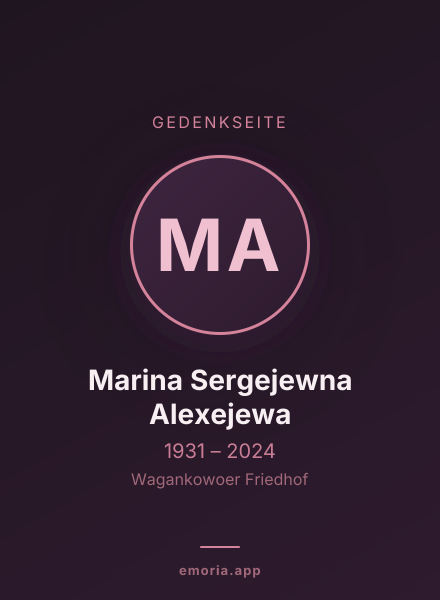 Gedenkportrait von Marina Sergejewna Alexejewa