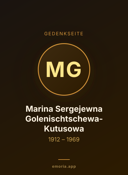Gedenkportrait von Marina Sergejewna Golenischtschewa-Kutusowa