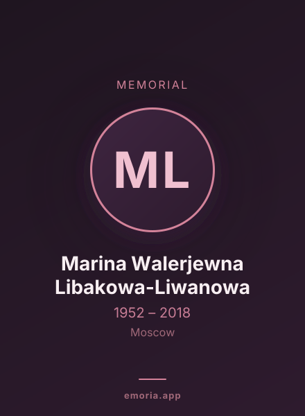 Memorial portrait of Marina Walerjewna Libakowa-Liwanowa