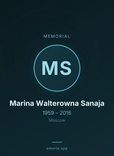 Memorial portrait of Marina Walterowna Sanaja