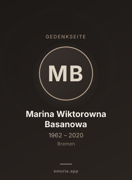 Gedenkportrait von Marina Wiktorowna Basanowa