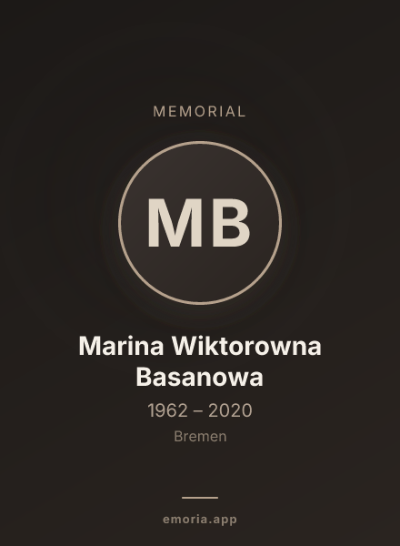 Memorial portrait of Marina Wiktorowna Basanowa