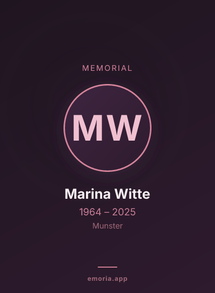Memorial portrait of Marina Witte