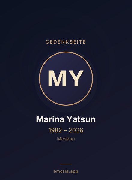 Gedenkportrait von Marina Yatsun