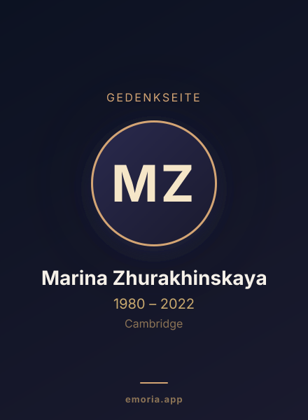 Gedenkportrait von Marina Zhurakhinskaya