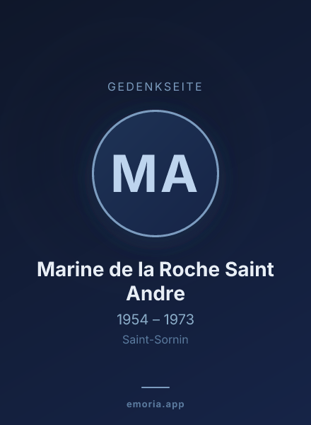 Gedenkportrait von Marine de la Roche Saint Andre