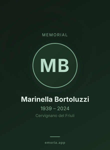 Memorial portrait of Marinella Bortoluzzi