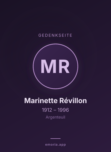 Gedenkportrait von Marinette Révillon