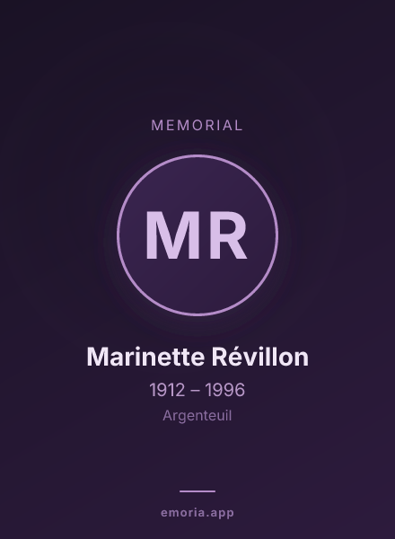 Memorial portrait of Marinette Révillon