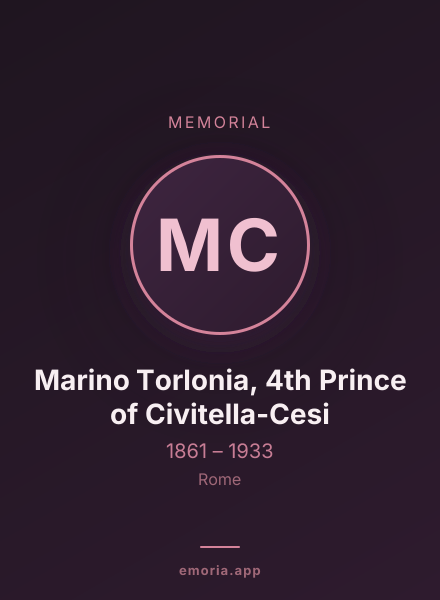 Memorial portrait of Marino Torlonia, 4th Prince of Civitella-Cesi