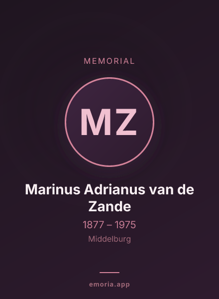 Memorial portrait of Marinus Adrianus van de Zande