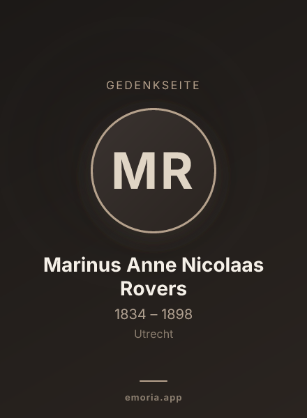 Gedenkportrait von Marinus Anne Nicolaas Rovers