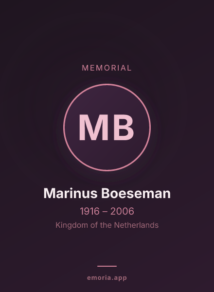 Memorial portrait of Marinus Boeseman
