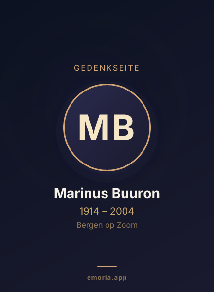 Gedenkportrait von Marinus Buuron