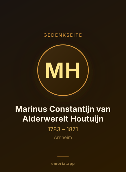 Gedenkportrait von Marinus Constantijn van Alderwerelt Houtuijn