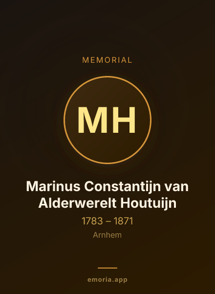 Memorial portrait of Marinus Constantijn van Alderwerelt Houtuijn