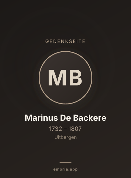 Gedenkportrait von Marinus De Backere
