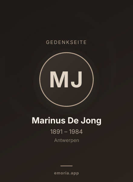 Gedenkportrait von Marinus De Jong
