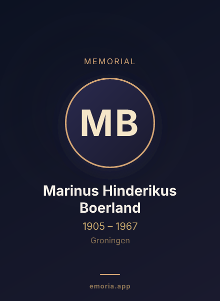 Memorial portrait of Marinus Hinderikus Boerland