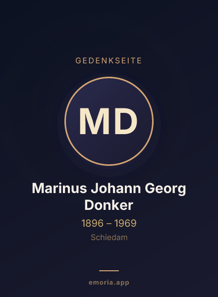 Gedenkportrait von Marinus Johann Georg Donker