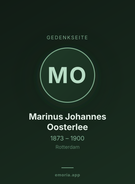 Gedenkportrait von Marinus Johannes Oosterlee