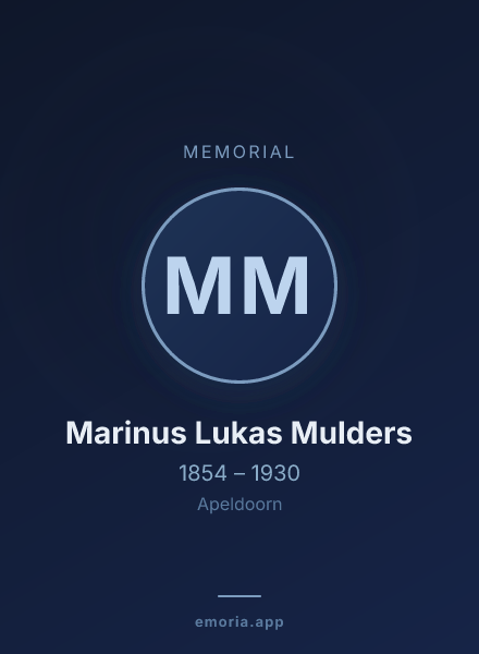 Memorial portrait of Marinus Lukas Mulders