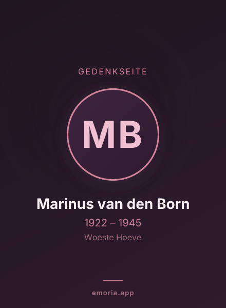 Gedenkportrait von Marinus van den Born