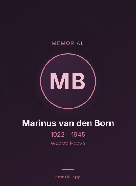 Memorial portrait of Marinus van den Born