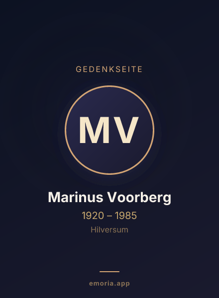 Gedenkportrait von Marinus Voorberg