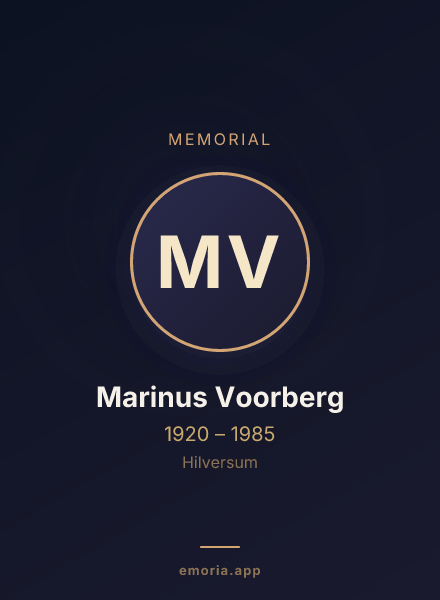 Memorial portrait of Marinus Voorberg