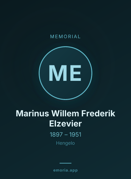 Memorial portrait of Marinus Willem Frederik Elzevier