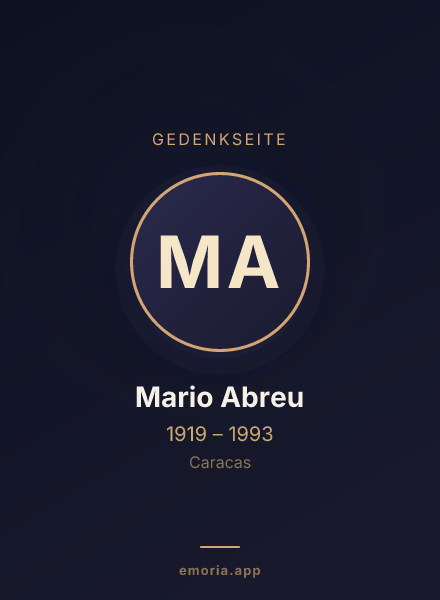 Gedenkportrait von Mario Abreu