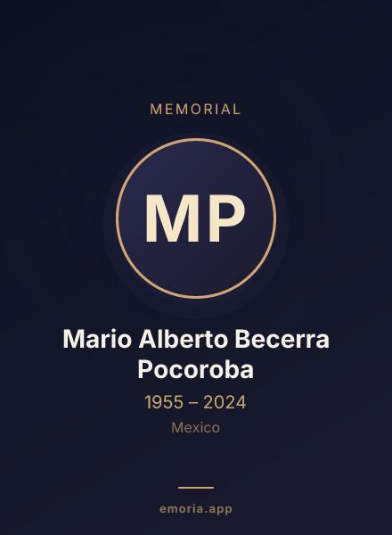Memorial portrait of Mario Alberto Becerra Pocoroba